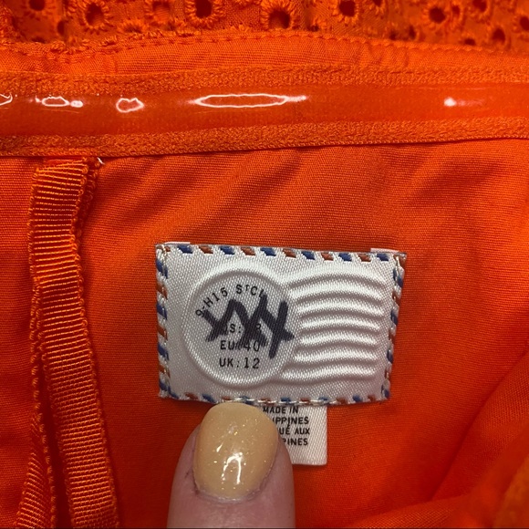 NWT Anthro Postmark Tangerine Eyelet Jumpsuit 8 - Picture 7 of 11